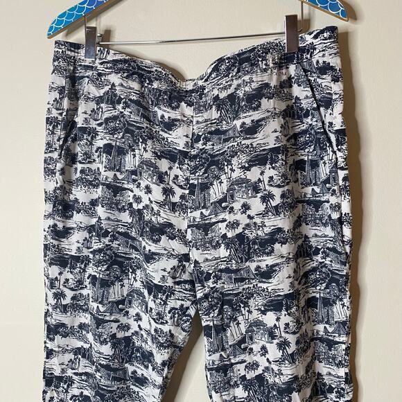 MARINE LAYER Allison Toile Print Pull-On Lightweight Pants Size XL - Picture 2 of 9